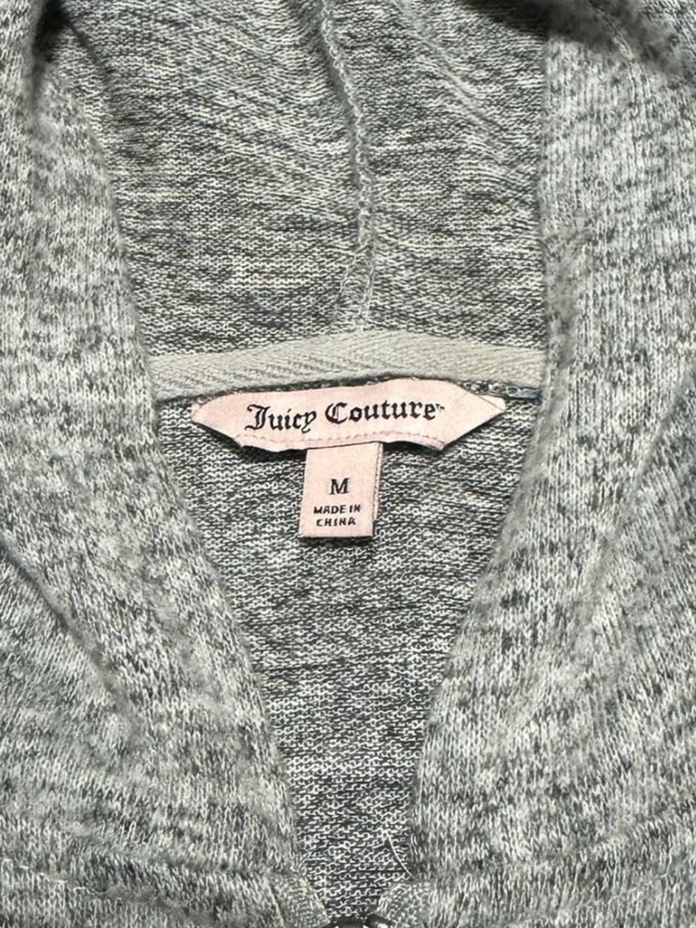 Y2K Juicy Couture Zip Up Hoodie with Bedazzled Rhinestone Detail